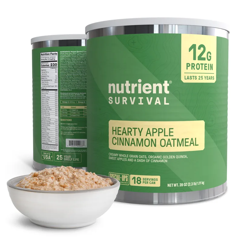 Nutrient Survival Apple cinnamon protein oatmeal, #10 can